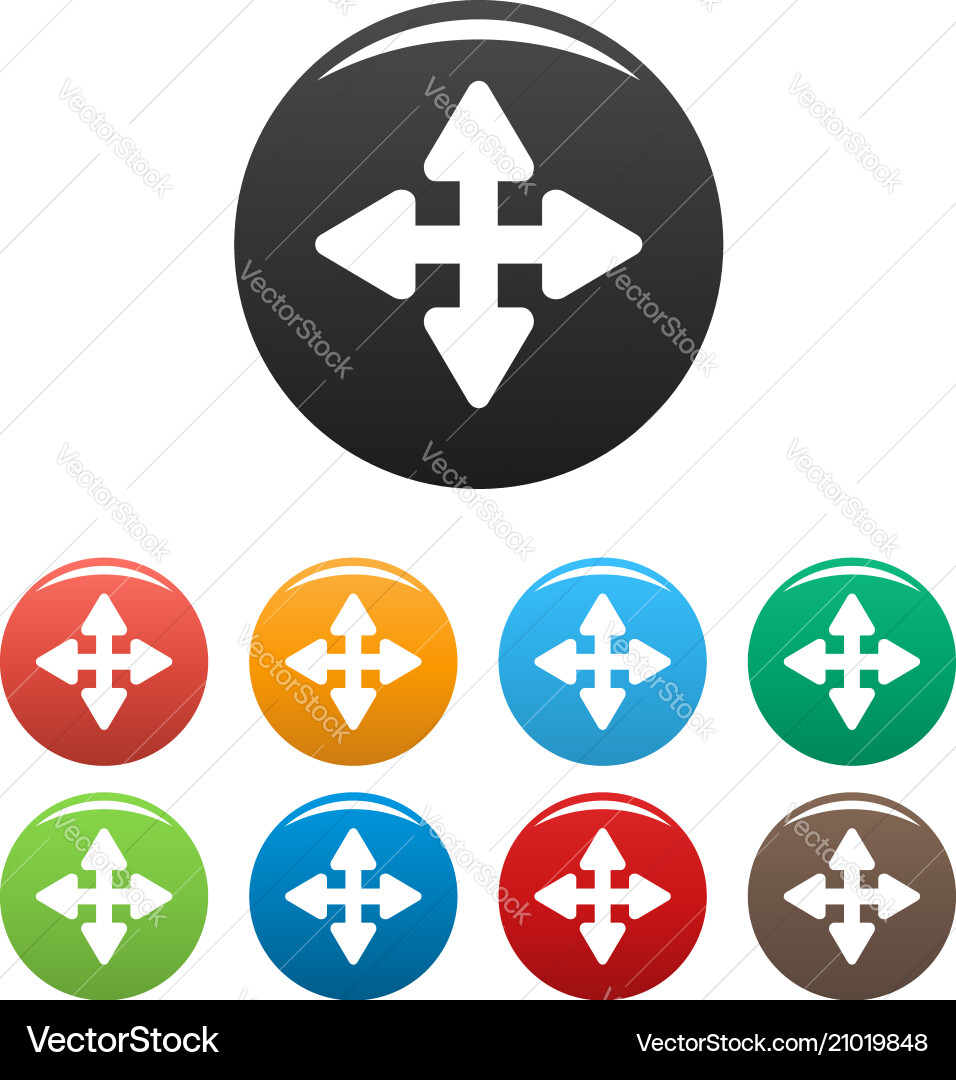 Cursor displacement element icons set color Cursor displacement element icons set color vector image