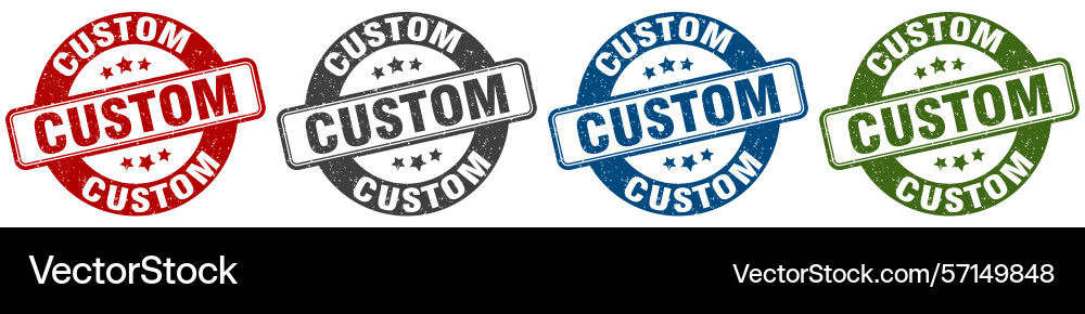 Custom stamp round set isolated Vector Image