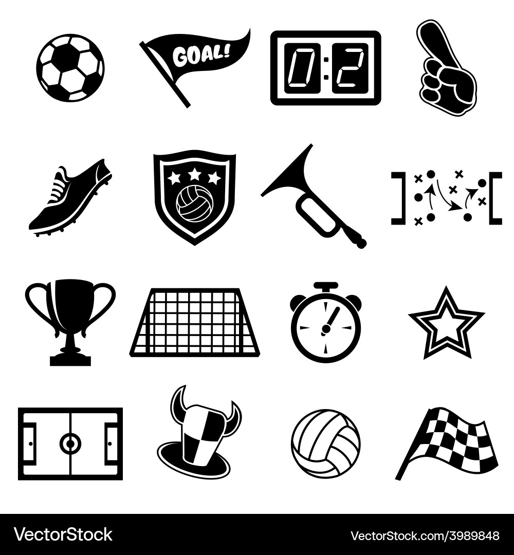 Football fans icons Vector Image