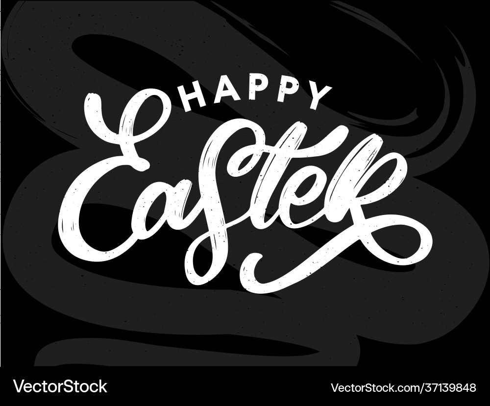 Happy easter lettering card hand drawn Vector Image