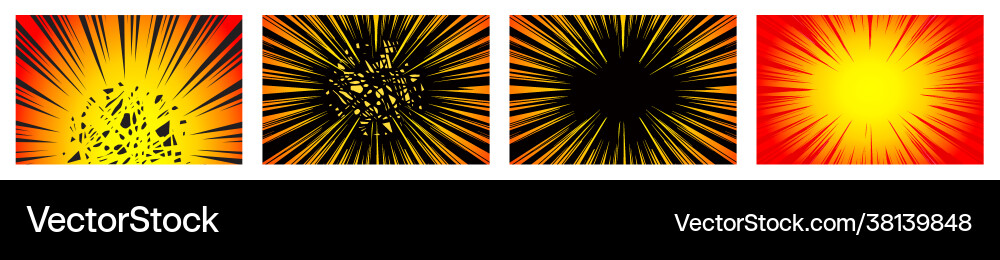 Hyper Speed Explosions & Rays Vector Image