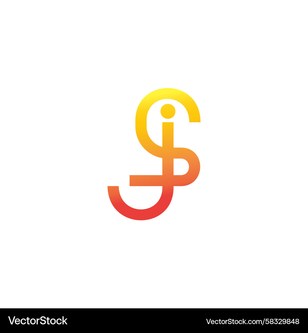 JS Initial Line Logo Vector Image