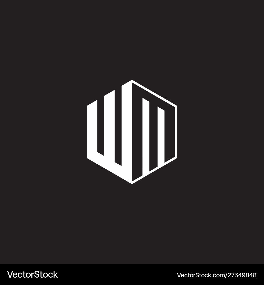 Monogram Logo: WM Initial Hexagon vector image