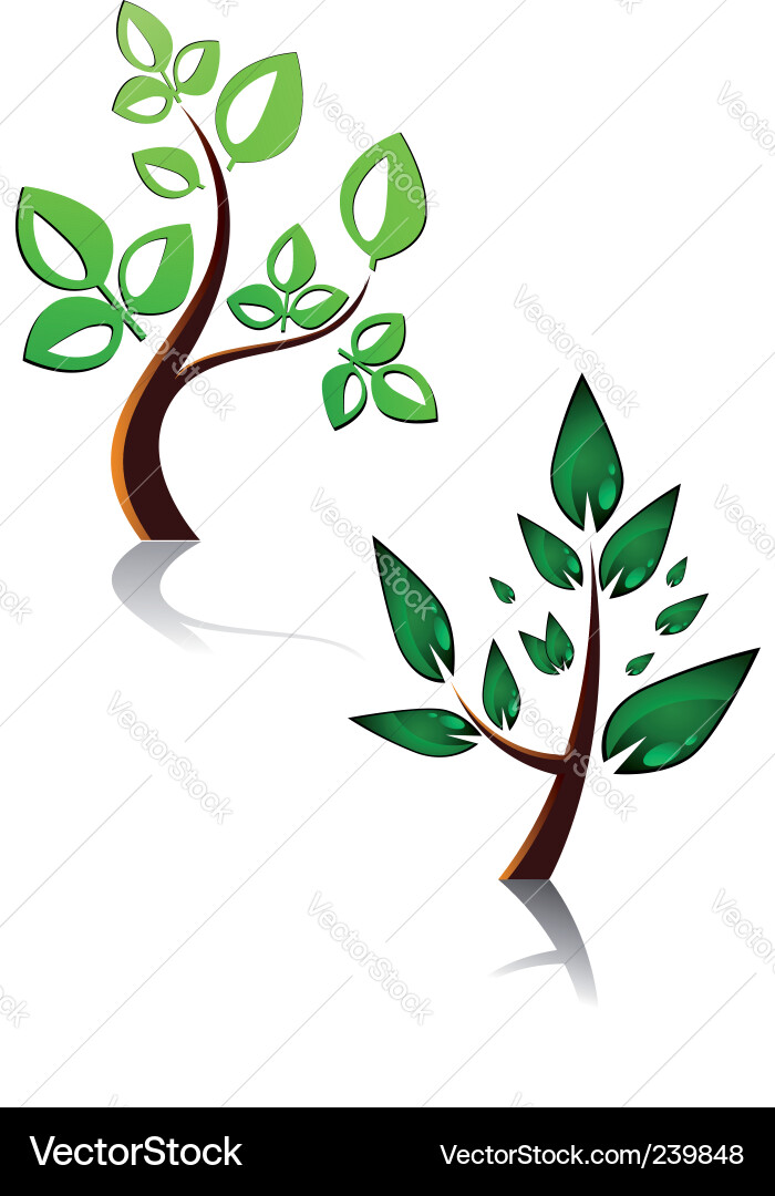 Tree Symbols & Emblems Vector Image