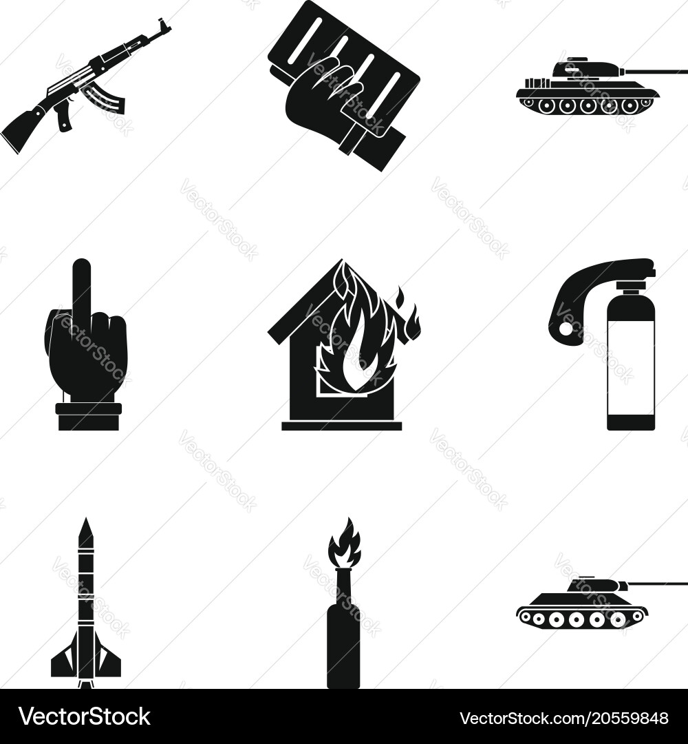 Wrong step icons set simple style Vector Image
