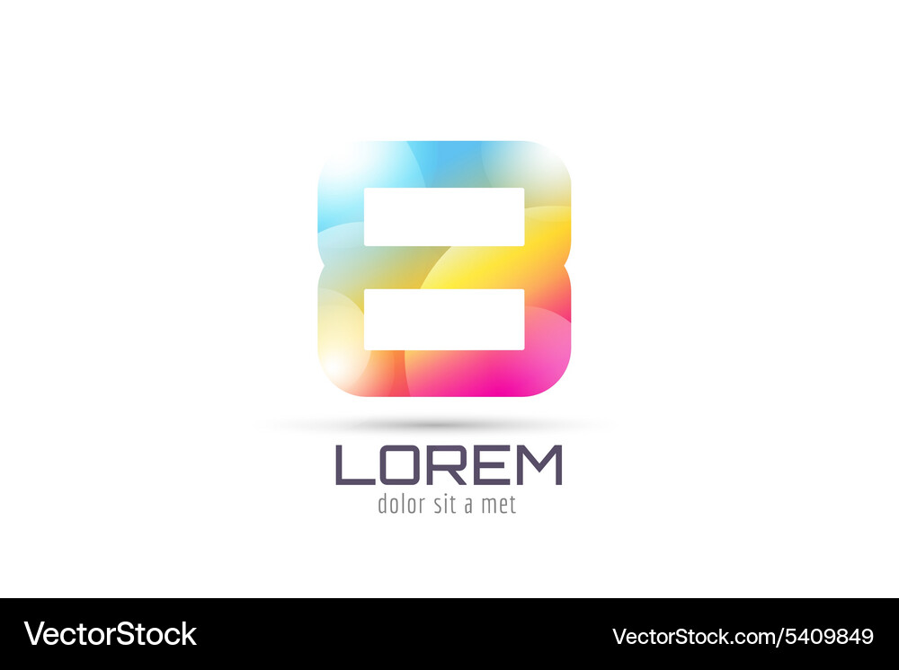 8 logo template abstract arrow shape Vector Image