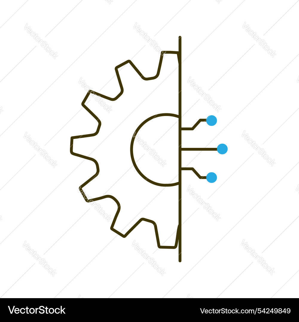 Ai gear for automation and process efficiency vector image