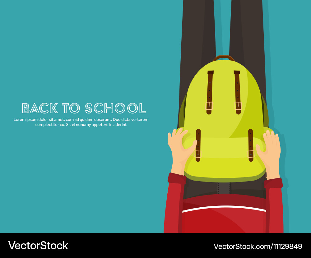 Back to school flat background online education Vector Image