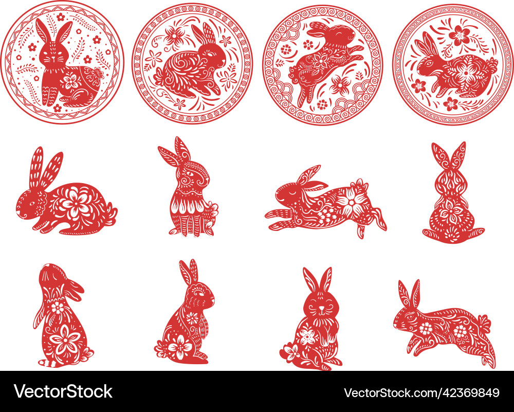 Chinese Lunar New Year Rabbit Vector Image