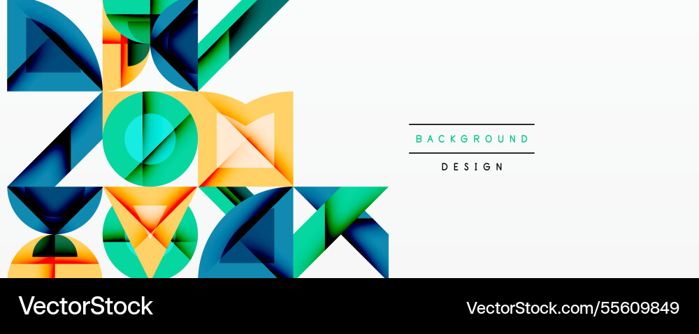 Circles squares lines abstract background Vector Image