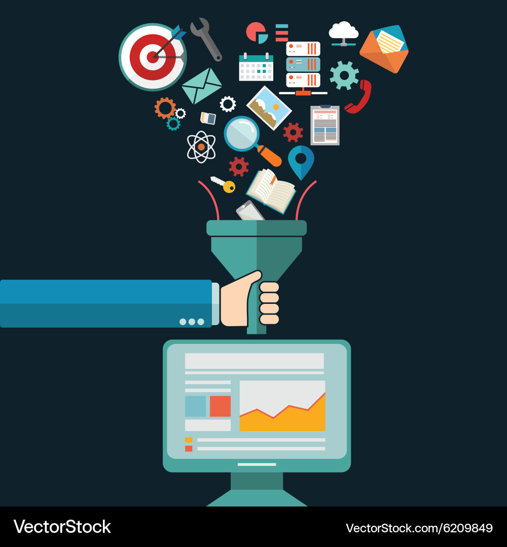 Data Analysis & Filtering Concepts vector image