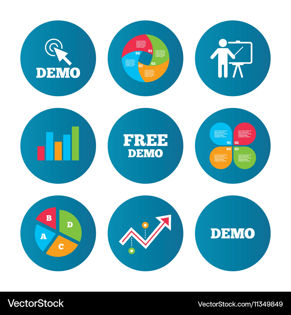 Demo with cursor icon presentation billboard Vector Image