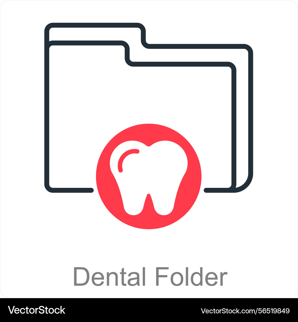 Dental folder and care icon concept Royalty Free Vector