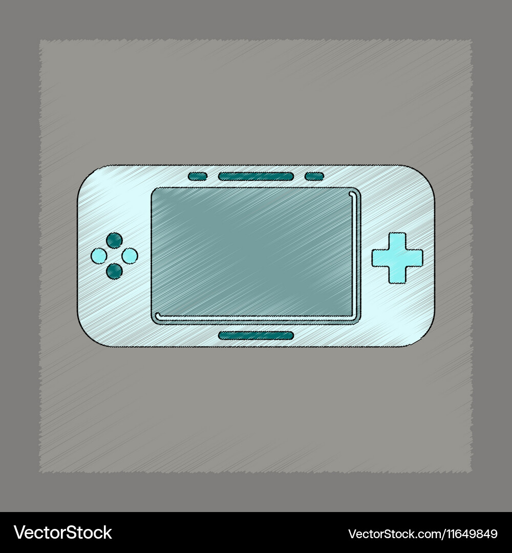 Flat shading style icon game console Vector Image