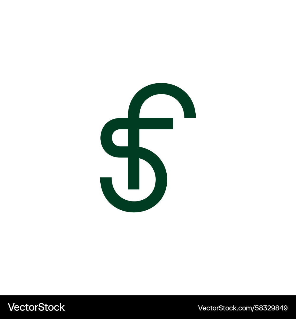 Geometric Loop Logo - SF Initial Vector Image