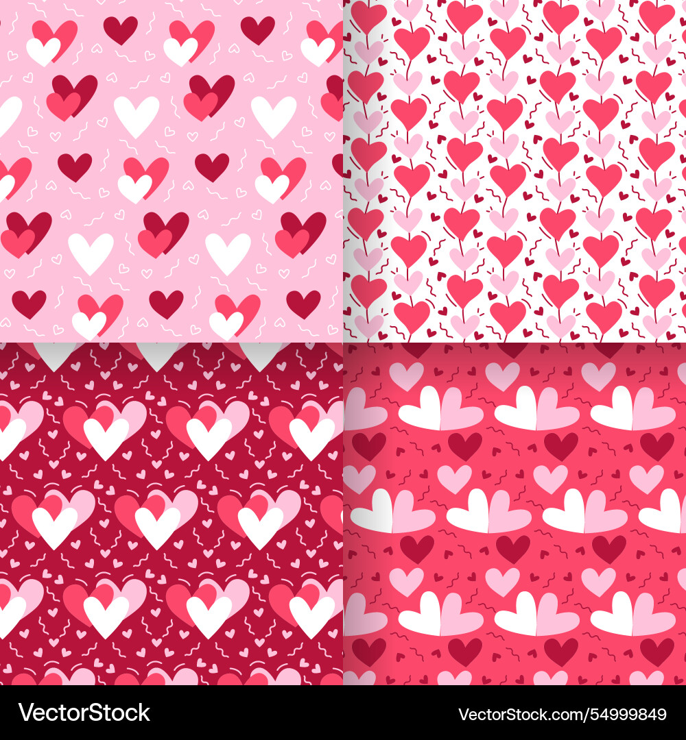 Heart pattern collection Vector Image