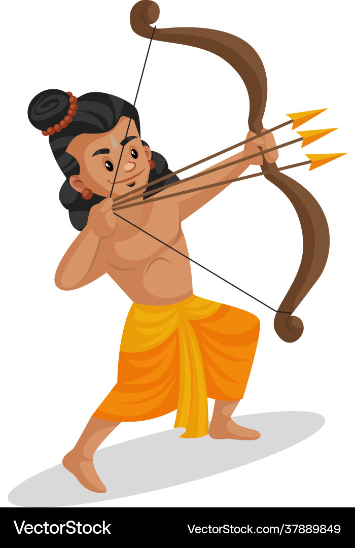 Lord Rama with Bow and Arrows Vector Image