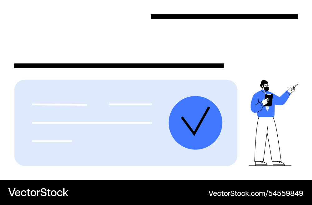 Man concept of completed tasks Man concept of completed tasks vector image