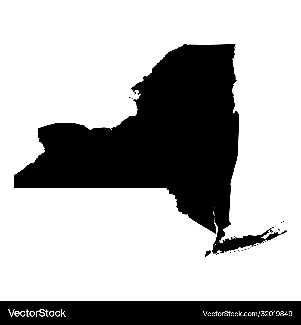 New York State Border Map vector image