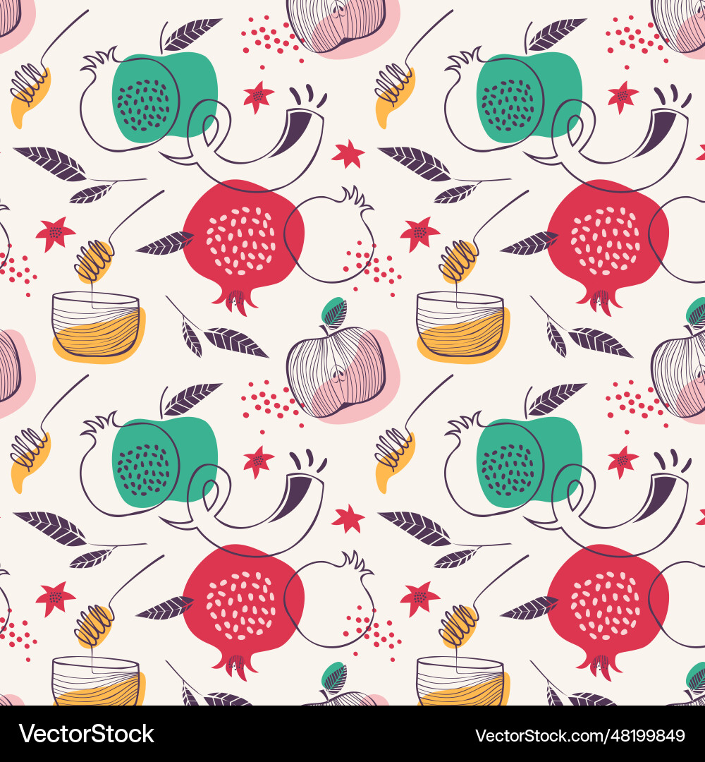Rosh hashanajewish holiday pattern Rosh hashanajewish holiday pattern vector image