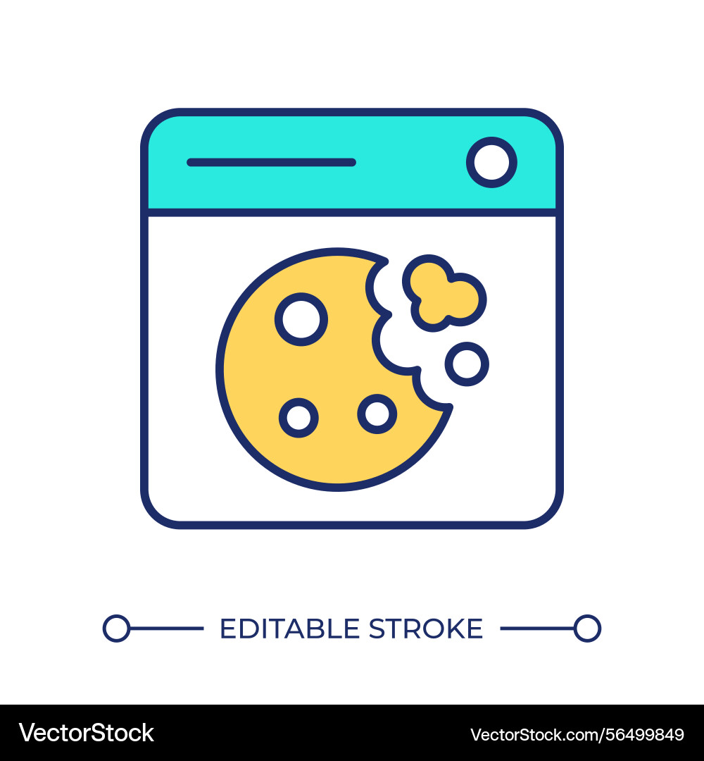 Web cookie line color icon Web cookie line color icon vector image