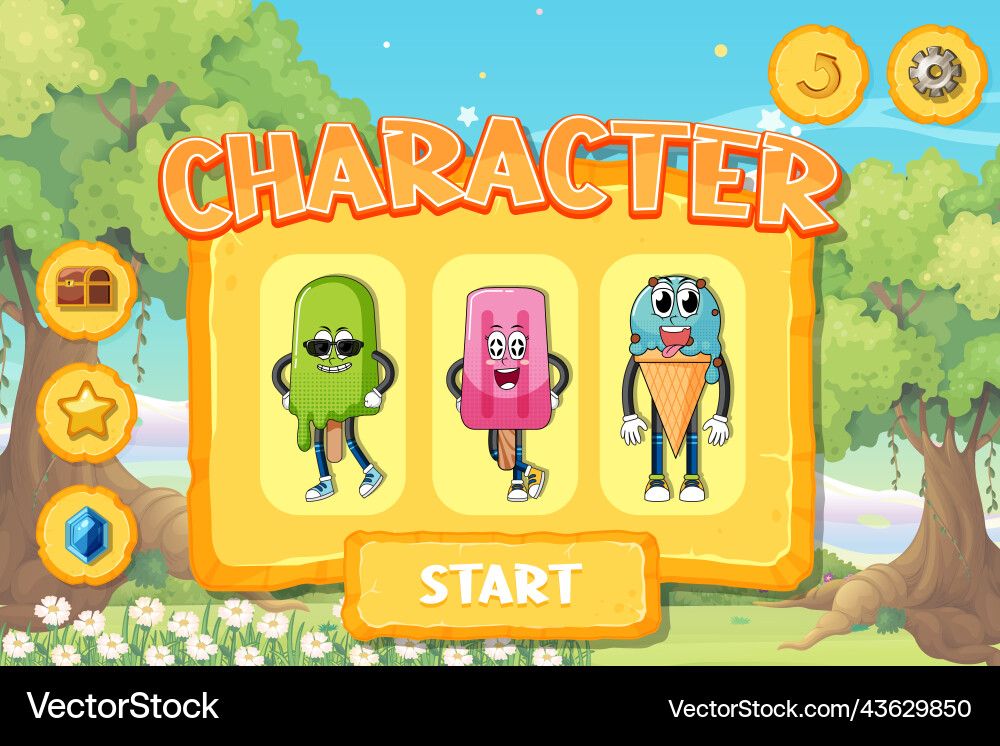 A game background template with elements A game background template with elements vector image