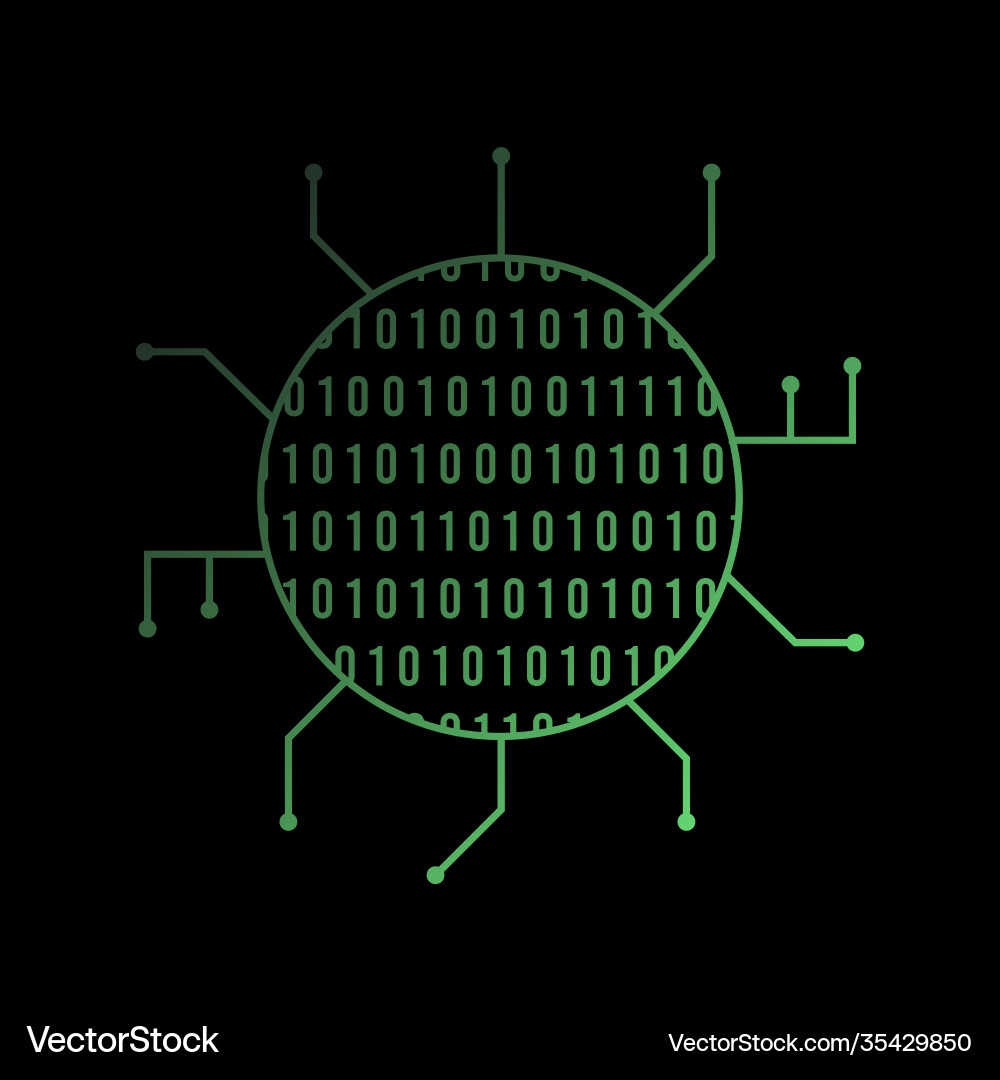Binary Code Icon - Network Concept vector image