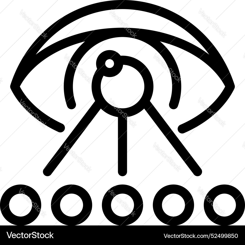 Eye watching multiple objects representing concept Eye watching multiple objects representing concept Vector Image