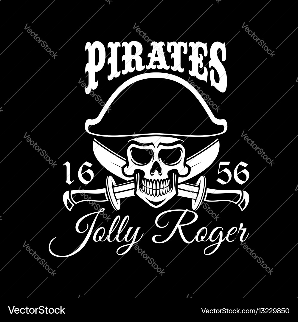Jolly roger pirate flag or poster Vector Image