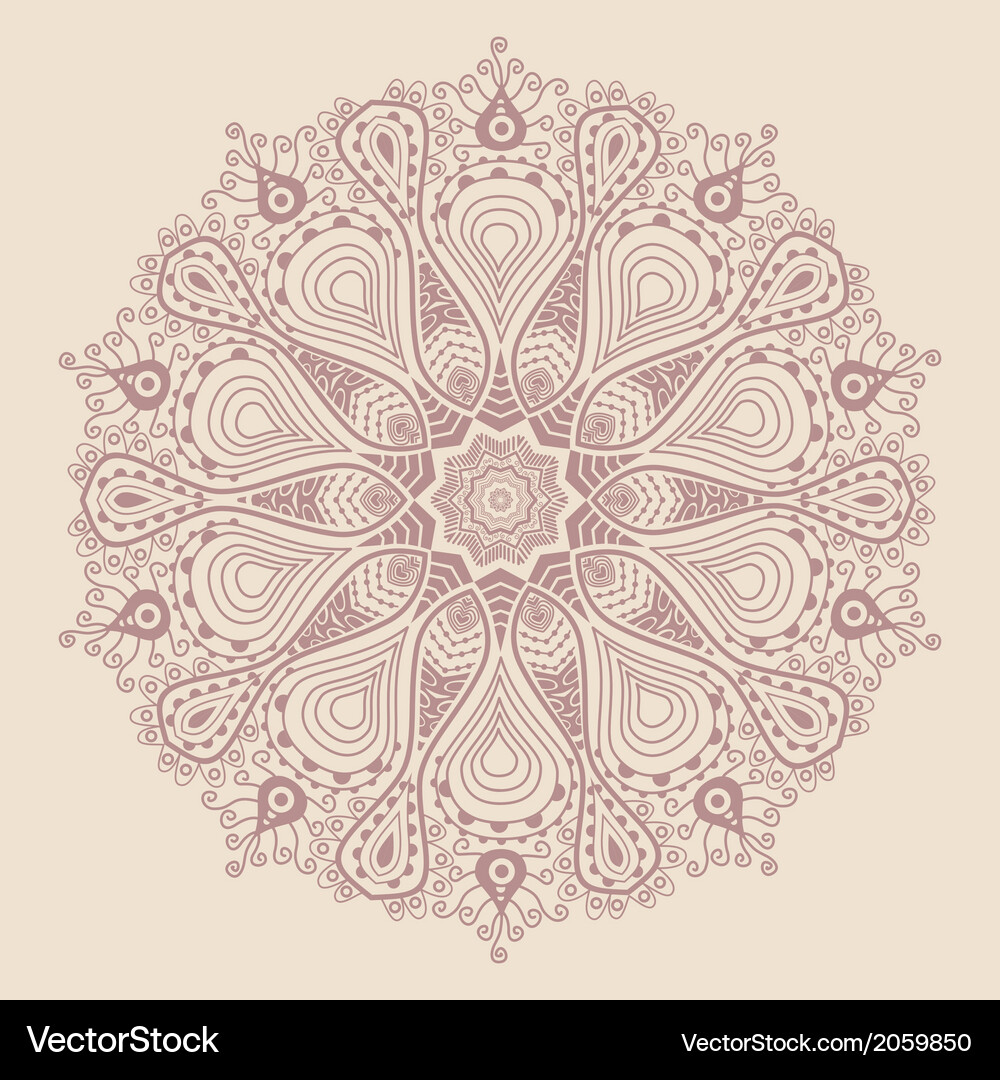 Ornamental round lace pattern circle background Vector Image