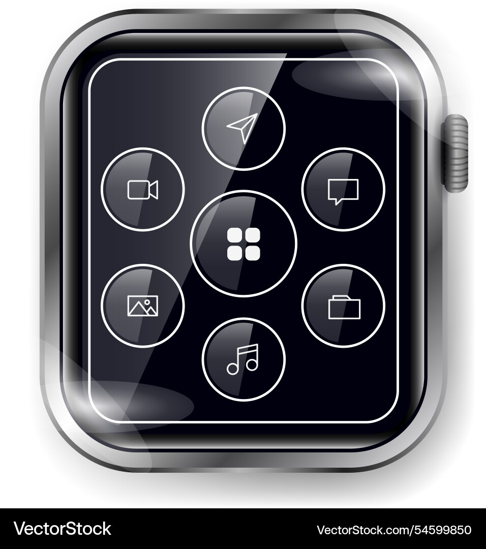 Smartwatch apps library interface with minimalist vector image