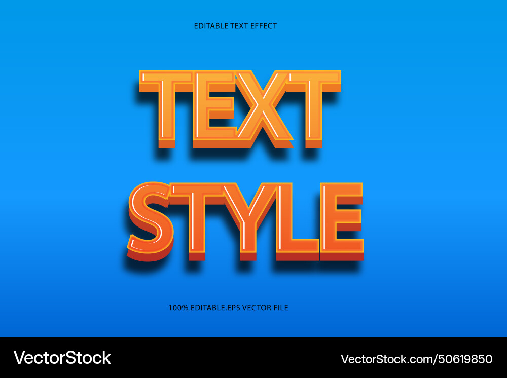 Text style editable effect 3d emboss Text style editable effect 3d emboss vector image