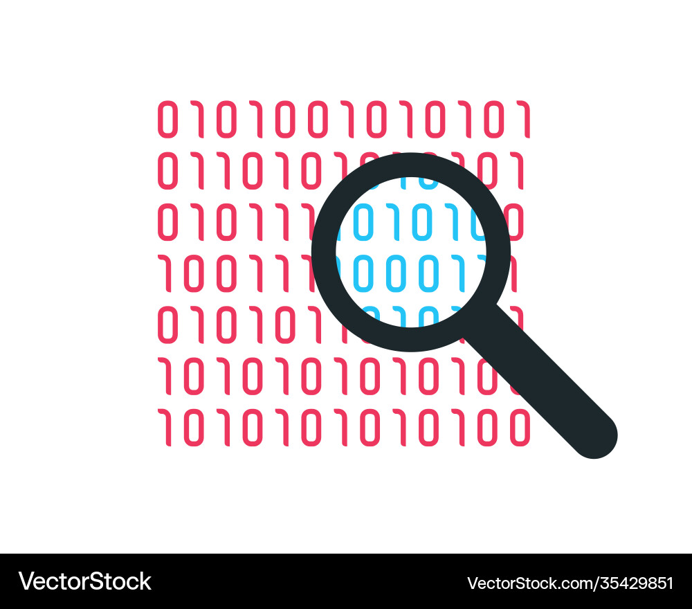 Binary code bright icon vector image