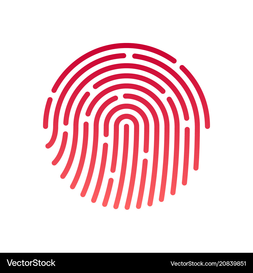 Fingerprint Authentication Icon Vector Image
