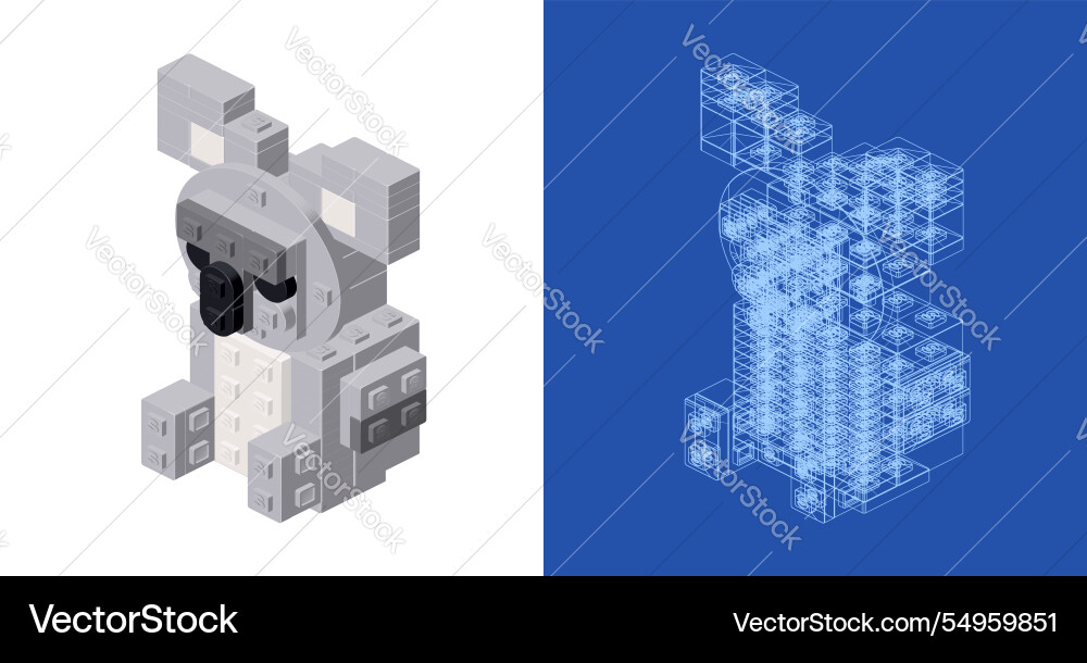 Koala blueprint project idea and implementation Koala blueprint project idea and implementation vector image