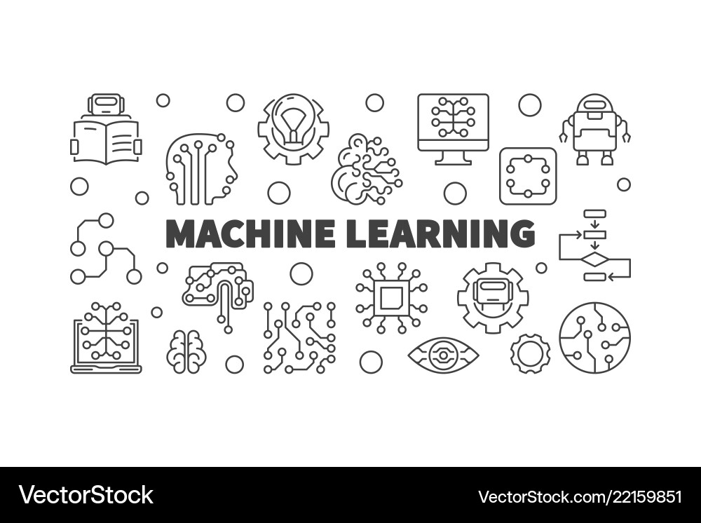 Machine learning horizontal Machine learning horizontal vector image