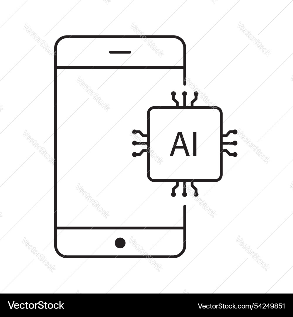 Mobile ai integration for smart devices icon Vector Image