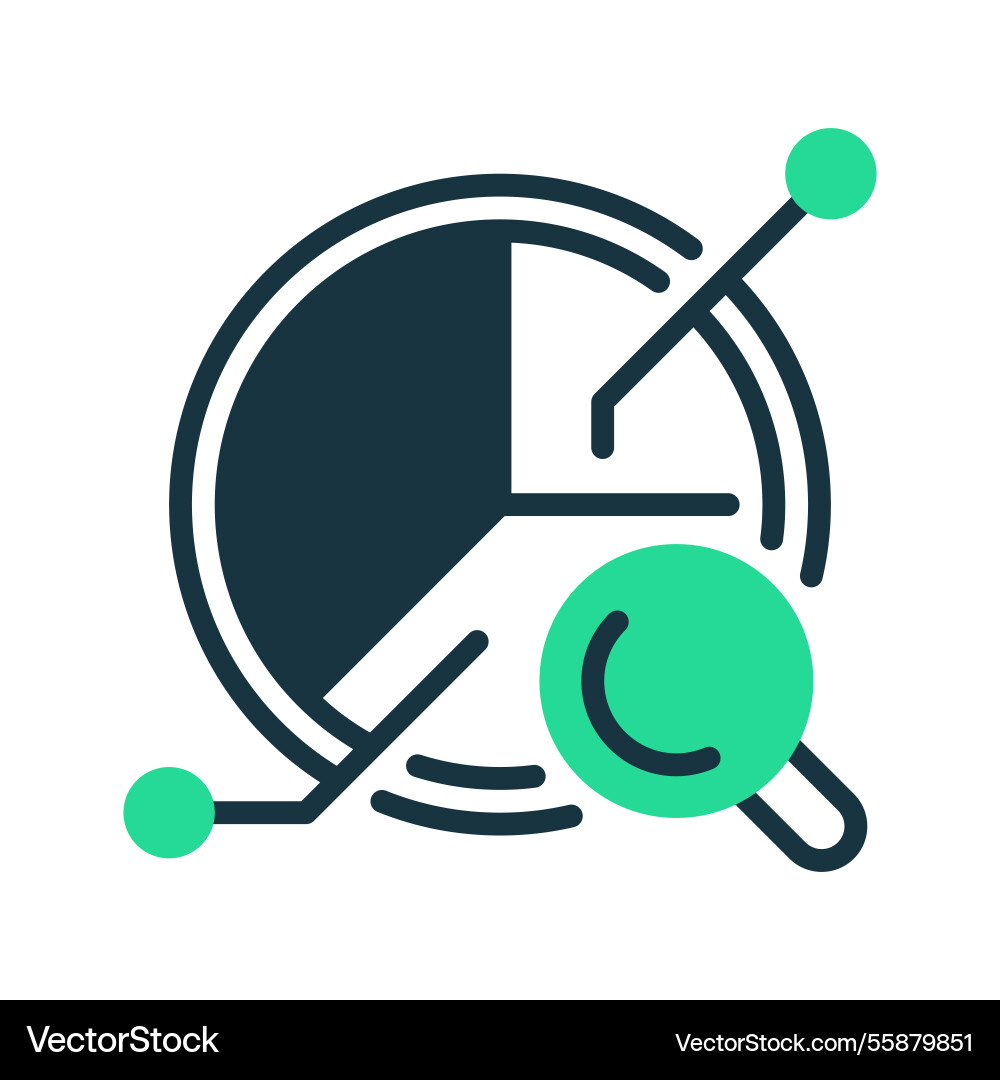 Pie chart analysis line icon linear style sign Pie chart analysis line icon linear style sign vector image