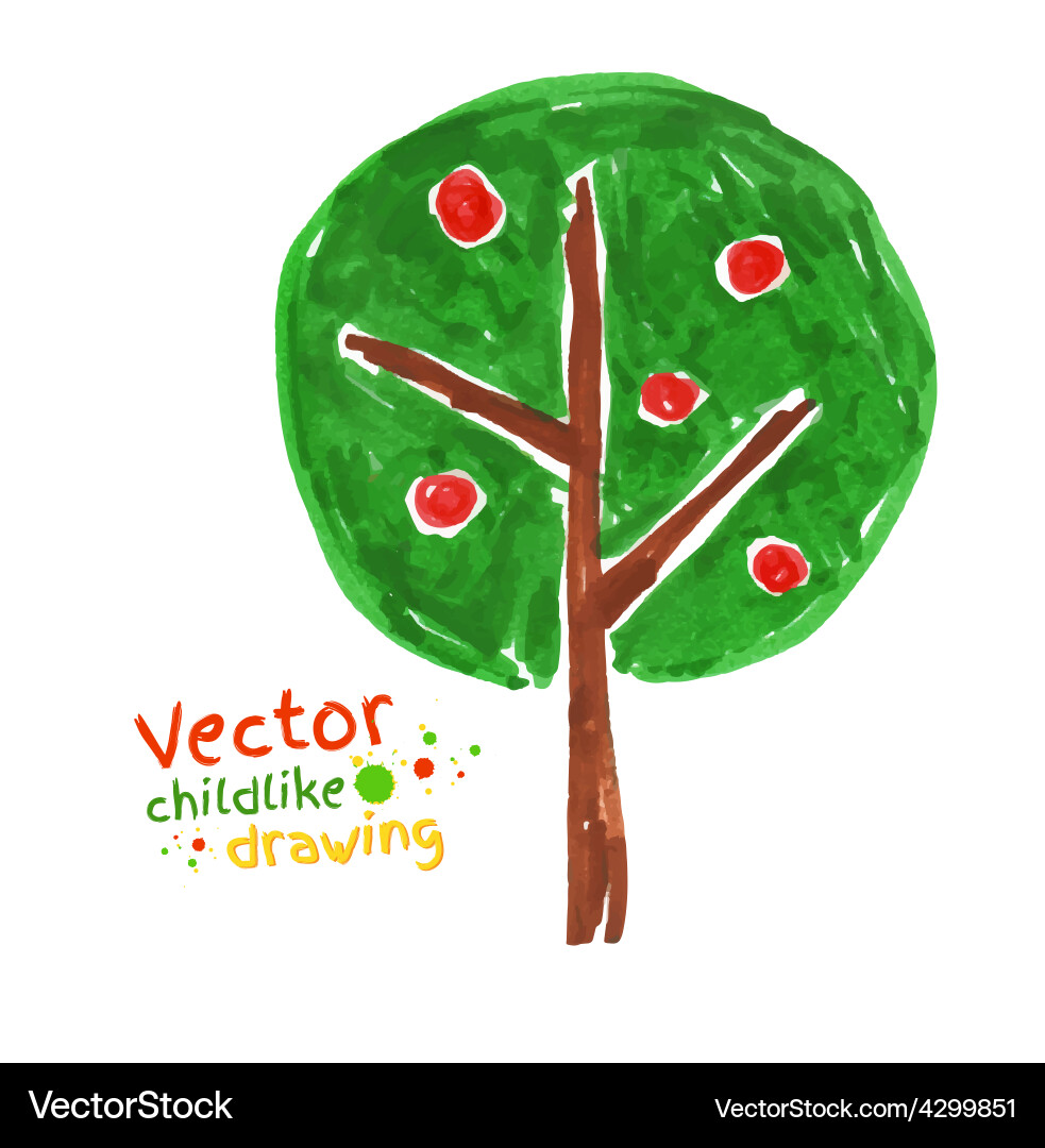 Simple Apple Tree Sketch vector image