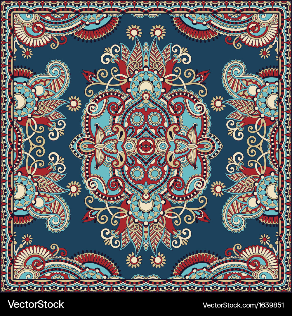 Traditional ornamental floral paisley bandanna vector image