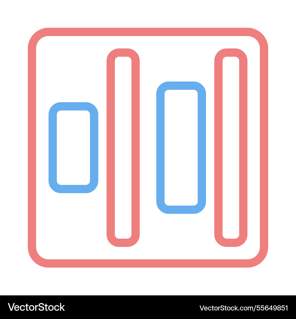 Trendy abstract bar graph icon with rounded edges Trendy abstract bar graph icon with rounded edges vector image