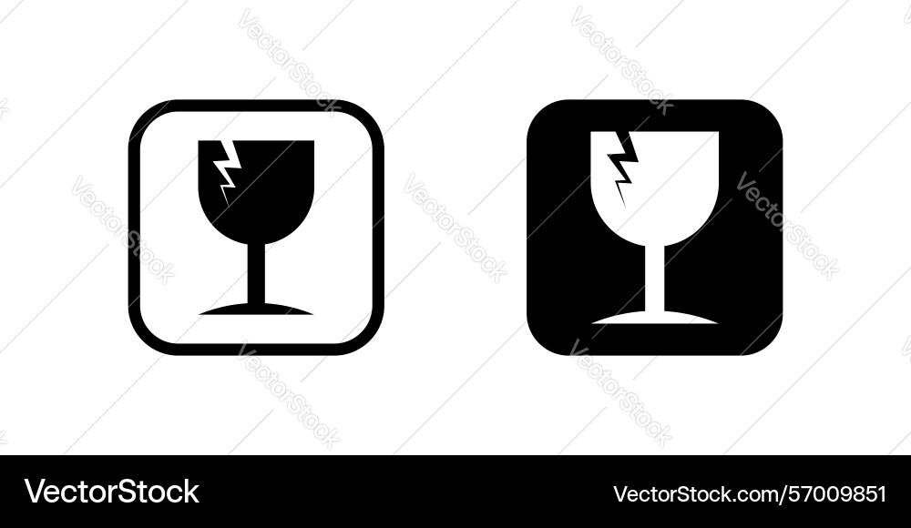 Universal fragile handling symbol icons Vector Image