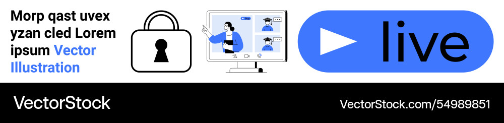 Virtual meeting interface with live stream button Virtual meeting interface with live stream button vector image