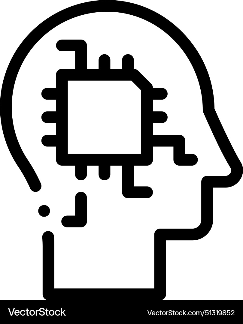 Ai icon thin linear style design isolated Ai icon thin linear style design isolated vector image
