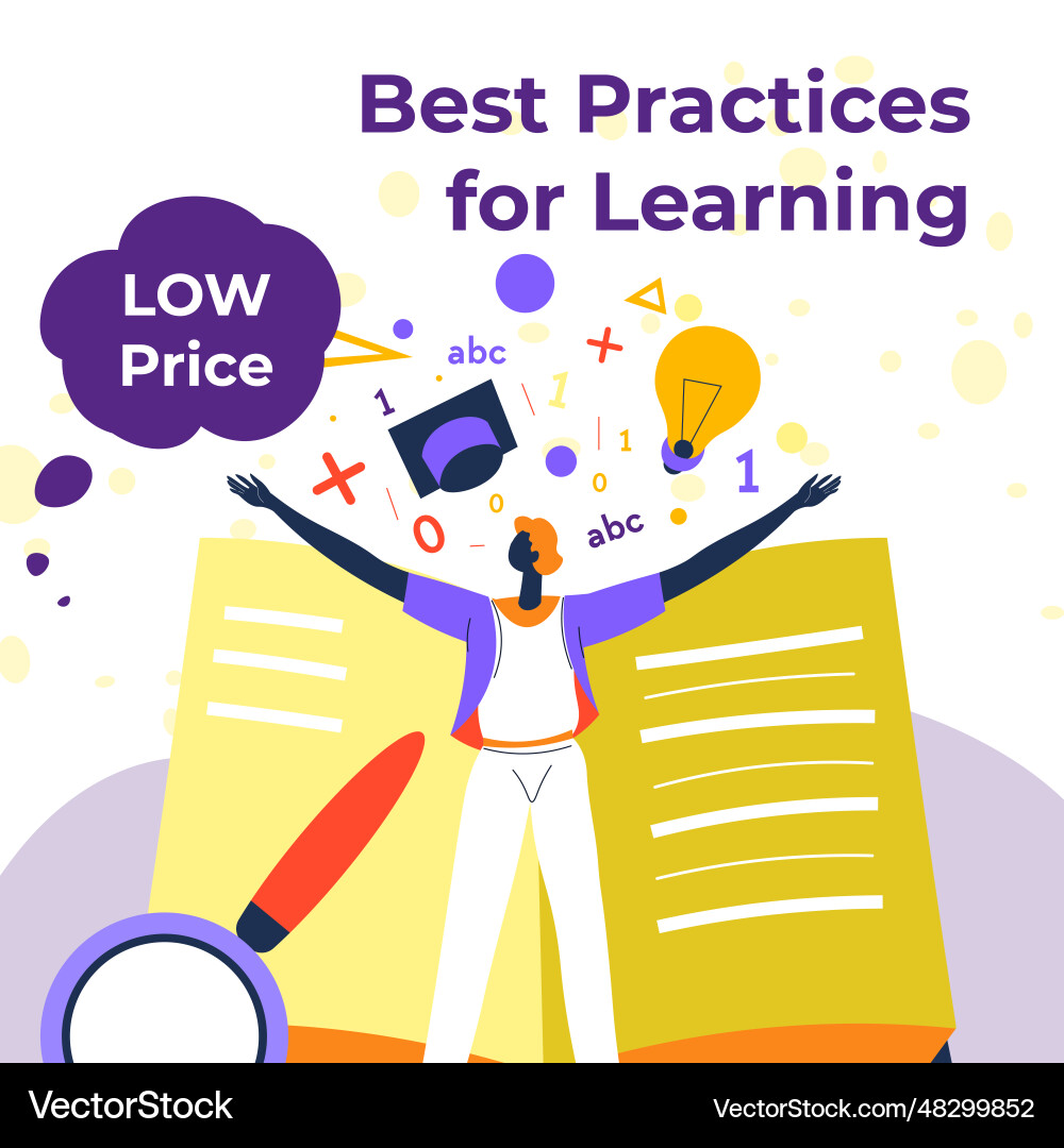 Best practices for learning online courses web Best practices for learning online courses web Vector Image