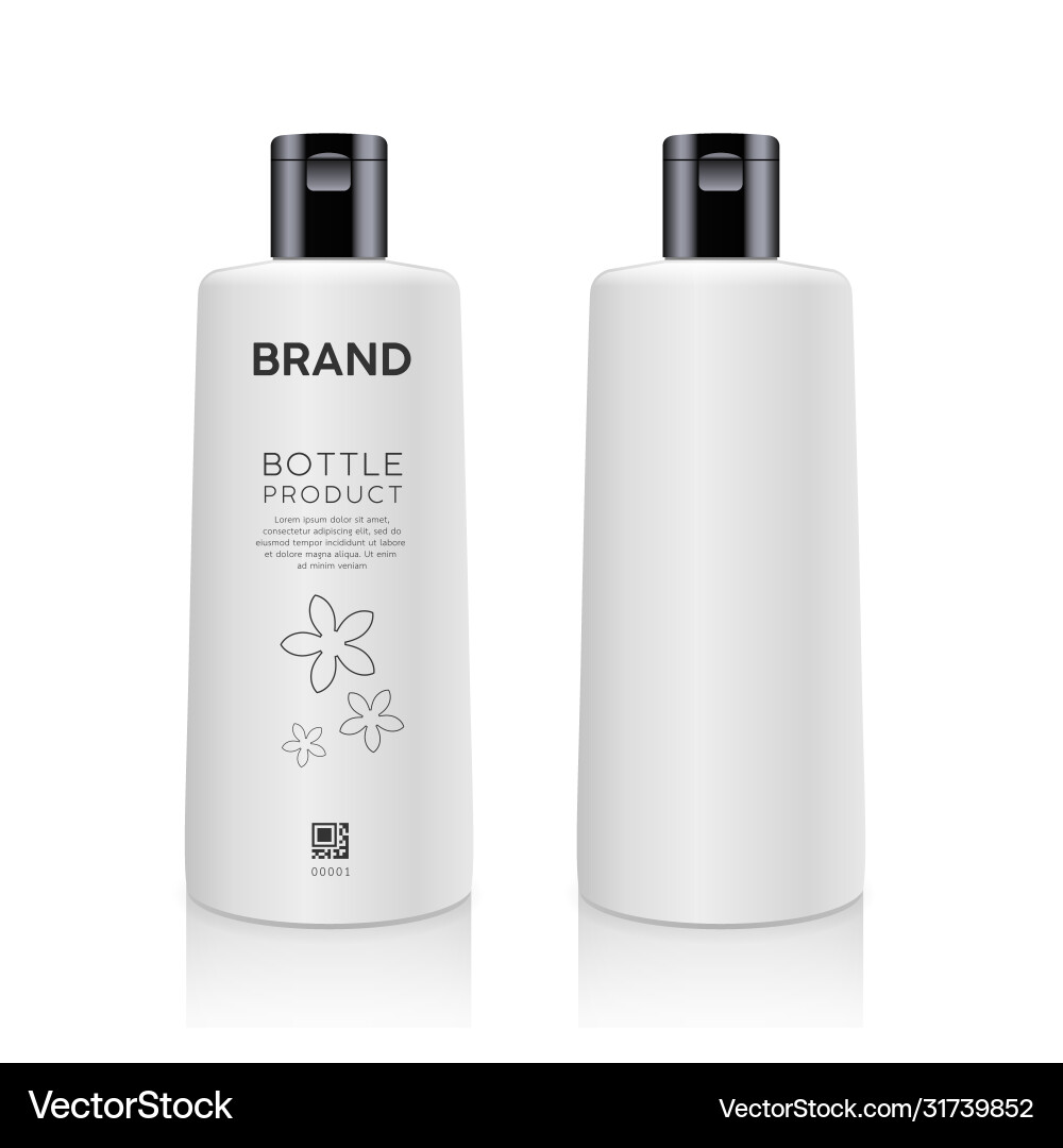 Bottle white products mockup design collection Bottle white products mockup design collection vector image