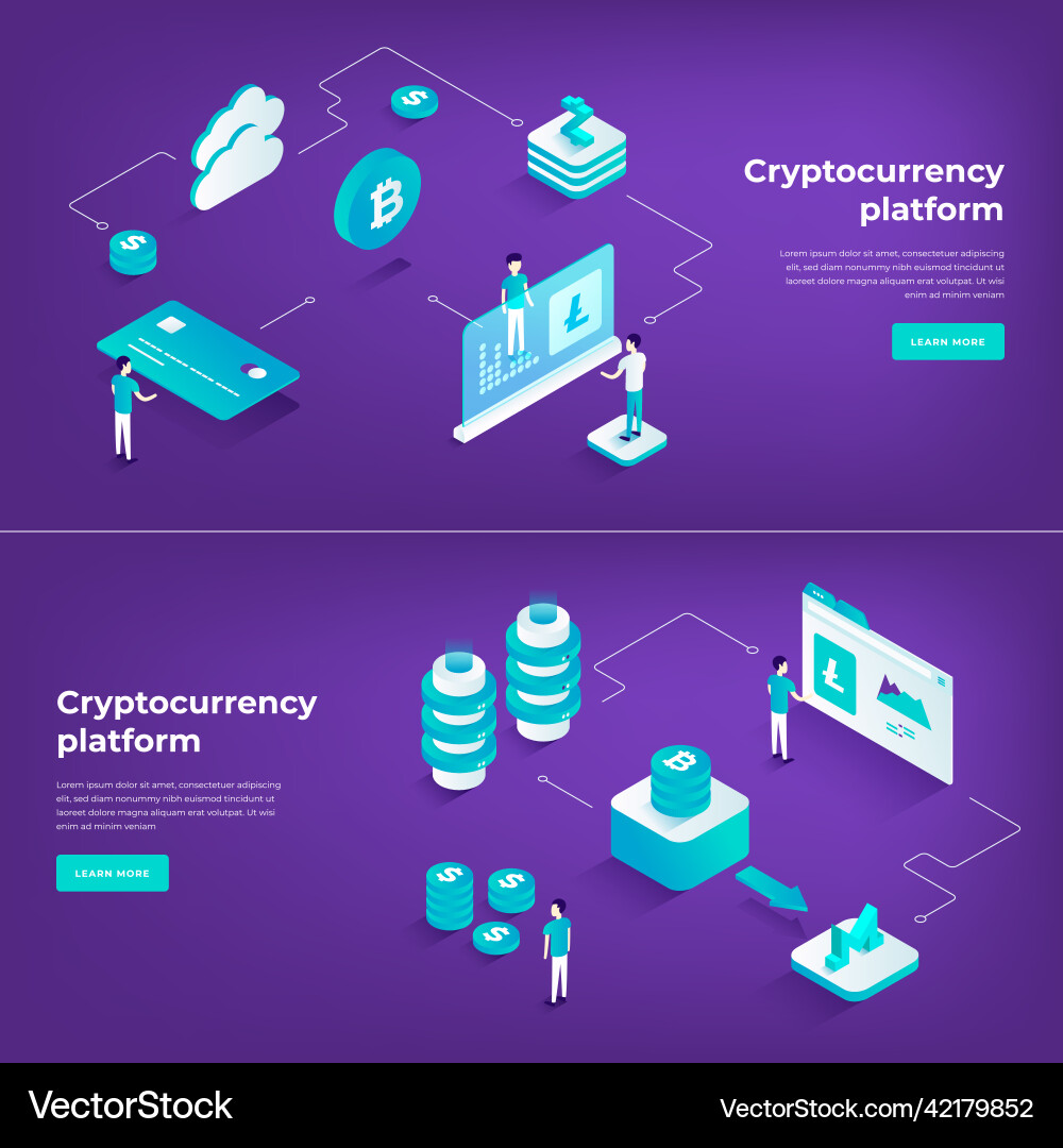 Cryptocurrency Blockchain Platform vector image