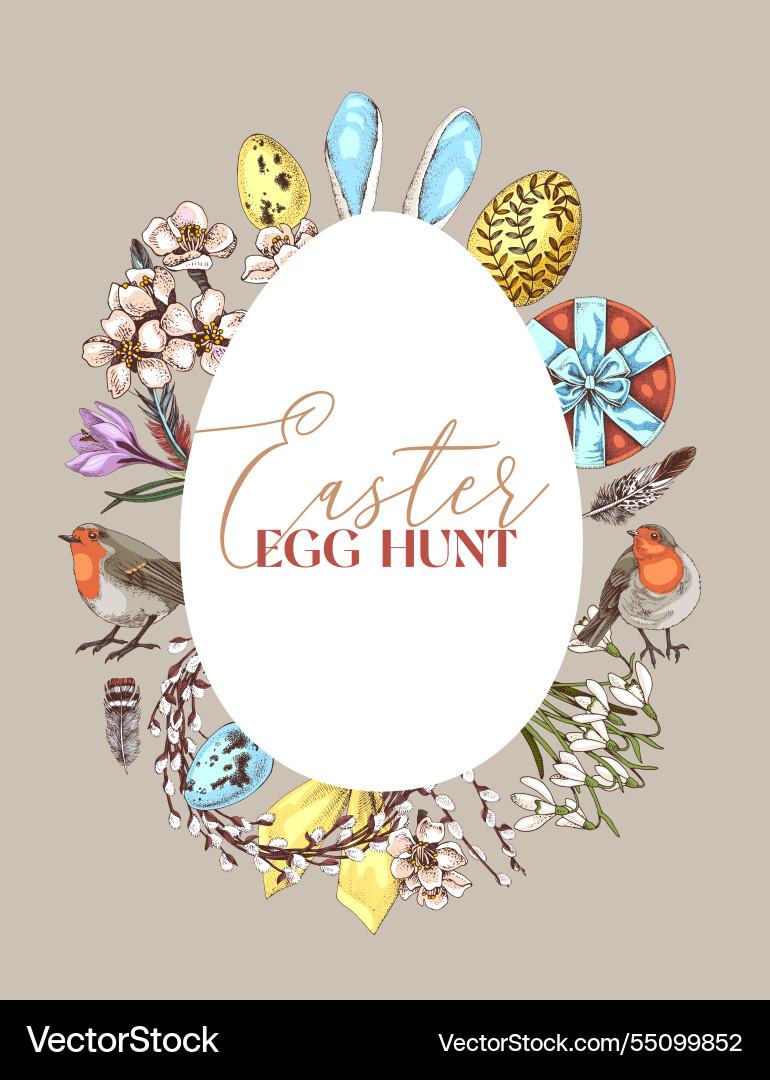 Easter greetings card template Easter greetings card template vector image