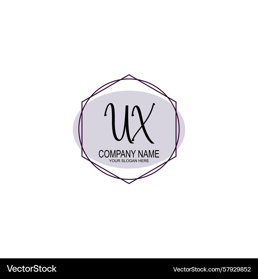 Handwriting logo concepts with initial ux Vector Image