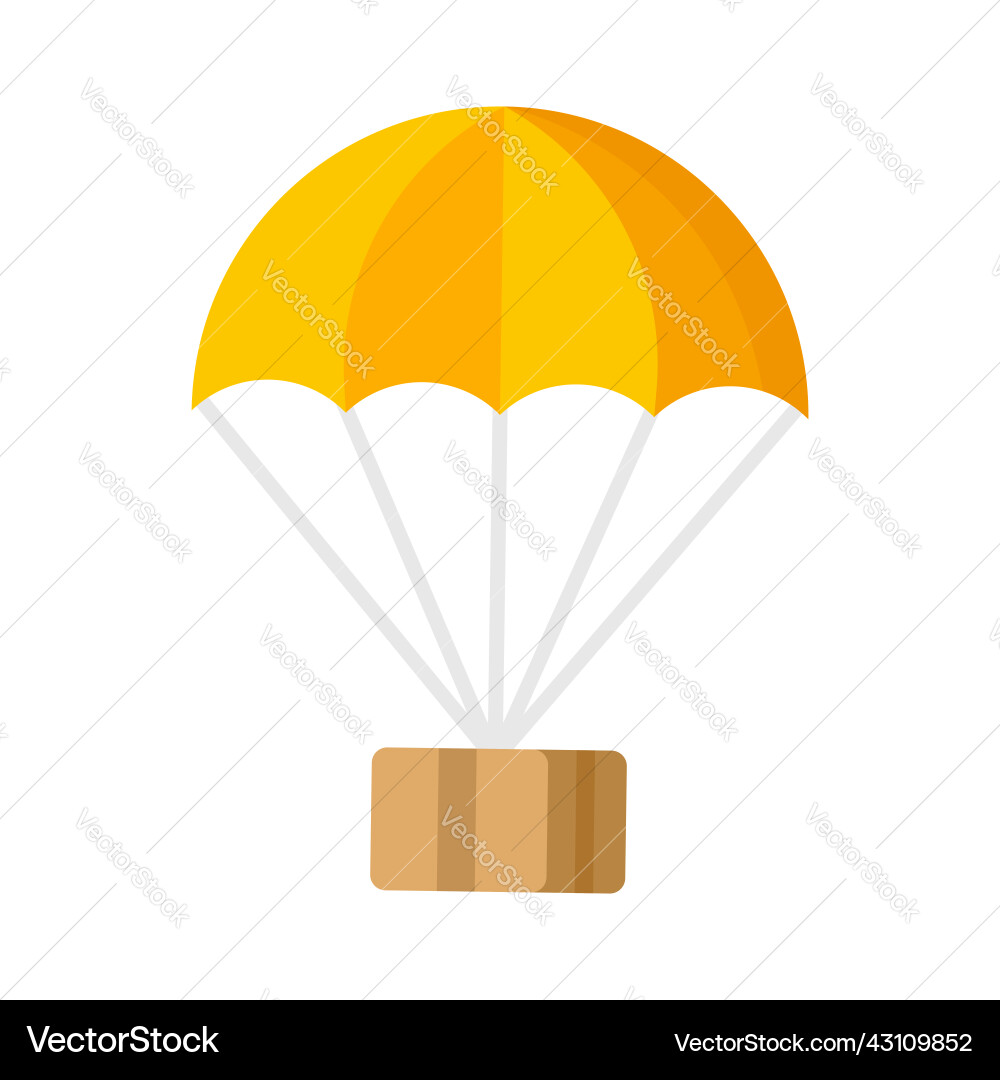 Lieferpaket Box Konzept für Fallschirmfliegen Lieferpaket Box Konzept für Fallschirmfliegen Vektorbild